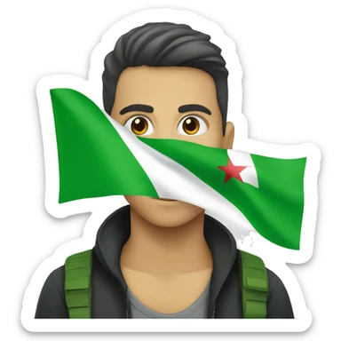 a green syria flag  sticker