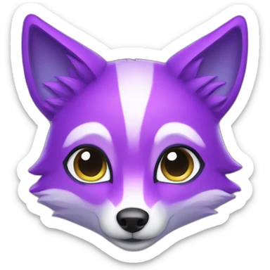 Purple rainbow fox sticker