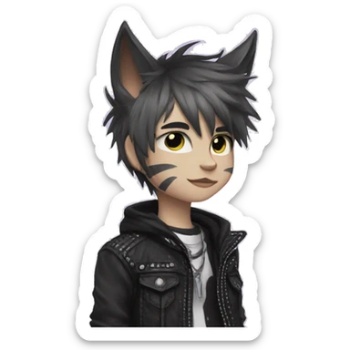 Cute Edgy Attractive Punk Catboy sticker
