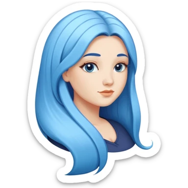 Perfect {{{ curvy}}} {{straight very long medium to sky blue hair}} sticker
