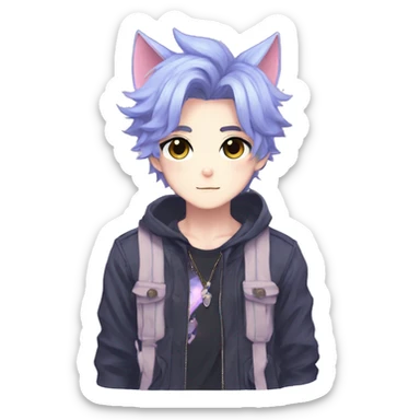 Cute Edgy Attractive Gorgeous Kawaii Pastel Anime Catboy sticker