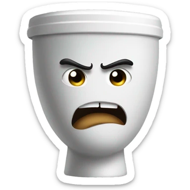 An angry toilet sticker