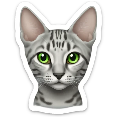 Egyptian Mau cat with green eyes, full-height sticker
