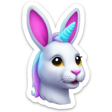 emoji neon unicorn bunny sticker
