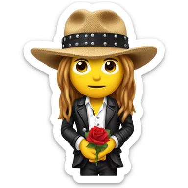 Axl Rose with a rose  sticker