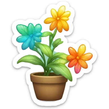 Shimmery colorful plant sticker