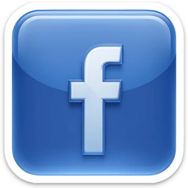 logo del icono de faceboook en diseño #D translucido sticker