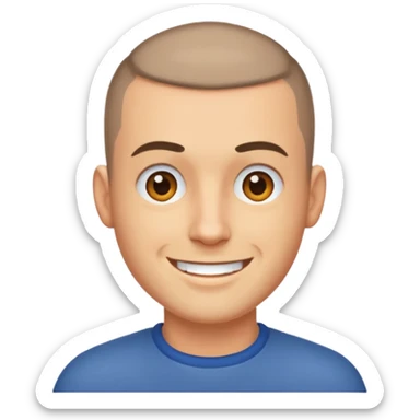make a emoji about buzz cut man sticker