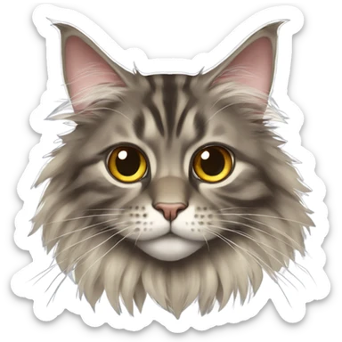 Maine Coon with eyes in a bunch sticker