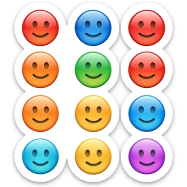 a colourful button not 3d or shading only 1 button no smiley face only 1 button no face sticker