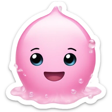 pastel pink water sticker