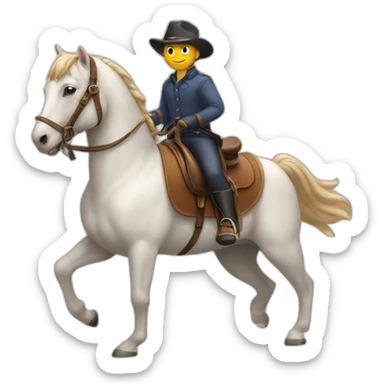 a cat riding a horse sticker