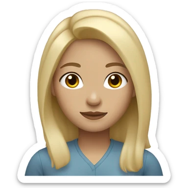 Woman with blonde Chinese hair, light skin and light brown eyes. sticker