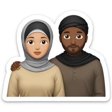 Mixed hijabi wife black husband normal hair  sticker