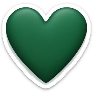 dark green matte heart sticker