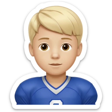 Royal Blue & Silver Football Player #24 Blonde Hair 7 years old  sticker