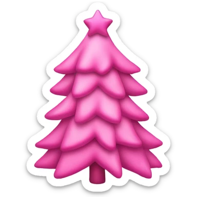 Pink Christmas tree with bows sticker