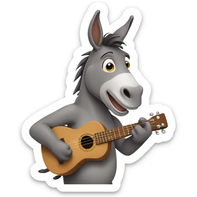 A donkey playing the ukulele  sticker