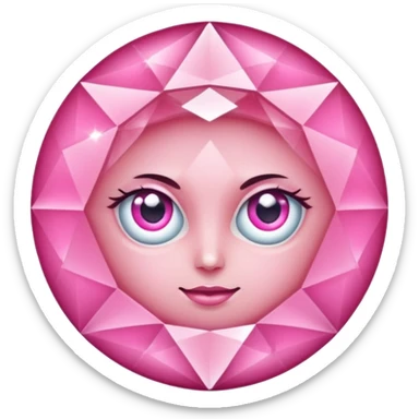 pink diamond with eyes sticker