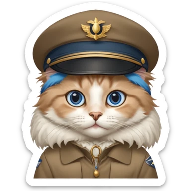 Cute ragdoll cat on a plane sticker