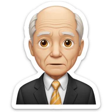 old man in suit with Necktie sticker