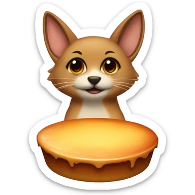 Flan furry sticker