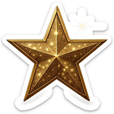 miniature sparkling star, luxurious and bold sticker