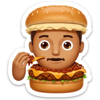 person eating sloppy joe sticker