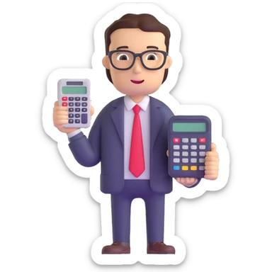 accountant with calculator sticker
