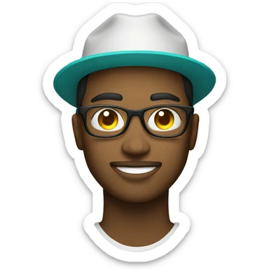 Influencer with reverse hat sticker