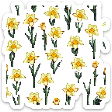 single daffodil sticker