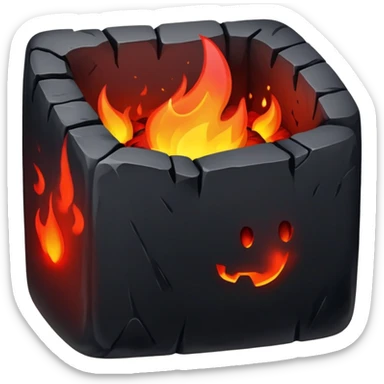 square of burning coal sticker