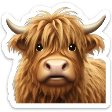 highland cow fuzzy sticker