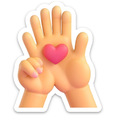 close-up of a single cat paw performing Korean finger heart gesture with two paw fingers forming heart shape, soft beige and light brown fur, gentle pastel tones, warm lighting, soft friendly cute style, minimal clean background sticker