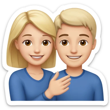 two full-length people greeting each other sticker