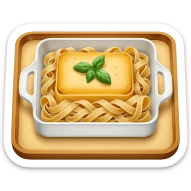rectangle tray meal with  pasta sticker