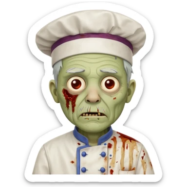 elderly  zombi man chef sticker