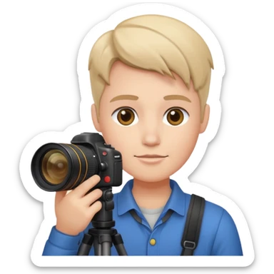 Photographer with DSLR + zoom lens sticker
