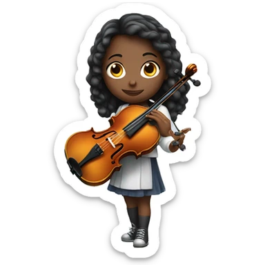 A girl playing tthe violin sticker