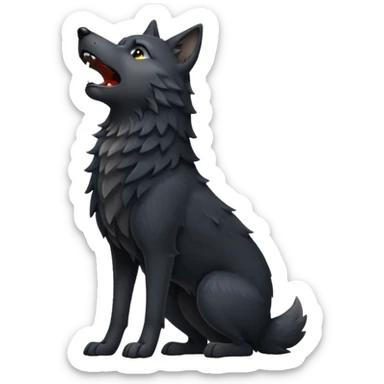 Lobo negro aullando sticker