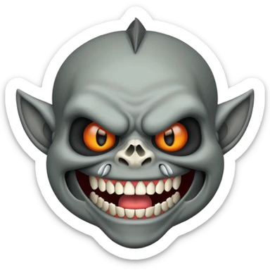 skull face troll emojie sticker