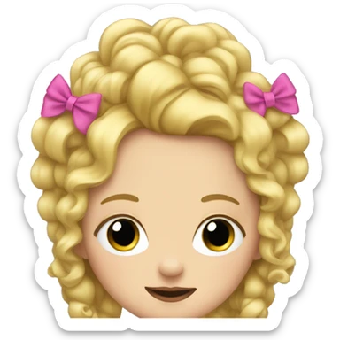 Blonde girl with bows in her hair sticker