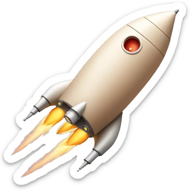Flesh colored rocketship with 2 circles sticker