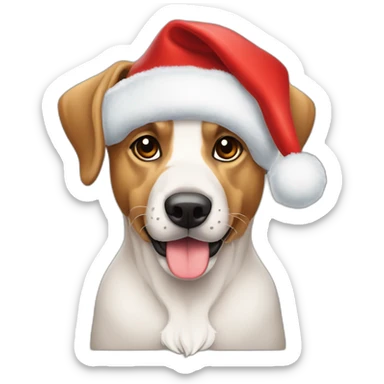 Perro con gorro de navidad  sticker