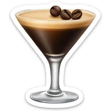 Espresso Martini cocktail with three coffee beans to garnish sticker
