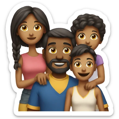 familia de 4 sticker