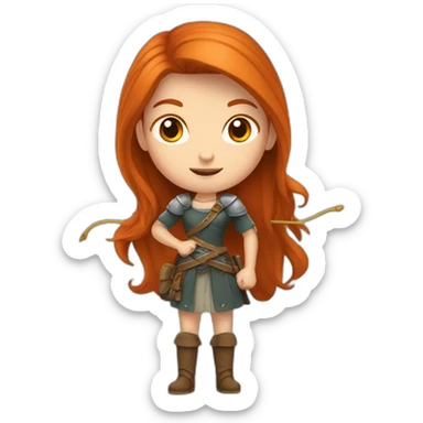 Fille rousse fait du tir a l'arc sticker