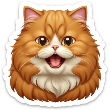 cinematic-adorable-big-eyed-fluffy-ginger-persian-cat-portrait-emoji,-head-tilted-playfully-with-a-cute,-exaggerated-yawn,-fluffy-ginger,-simplified-yet-irresistibly-cute-features sticker