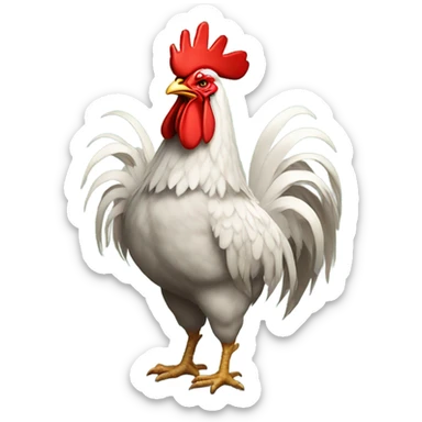 crestless rooster with a king's crown sticker