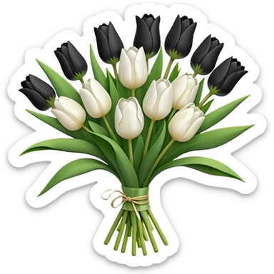 white tulip flower bouquet  sticker